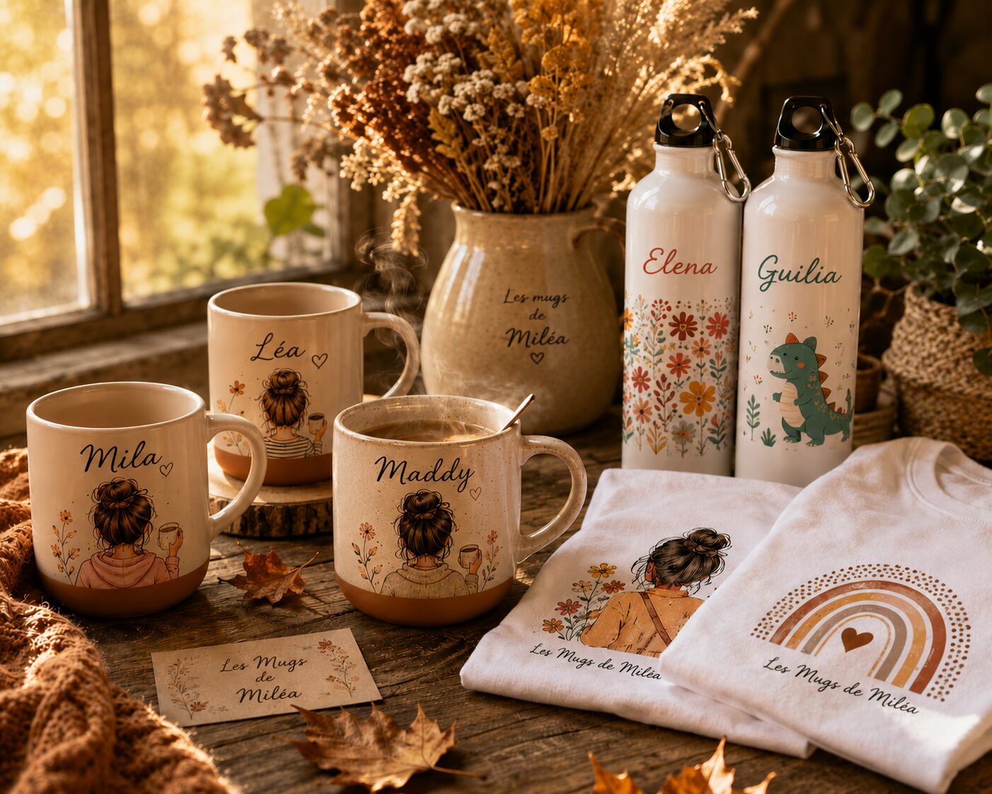 Mugs personnalisés Les Mugs de Milea — céramique, émaillé, gourde aluminium